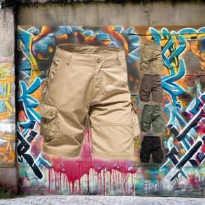 Shorts pour hommes grande taille en Spandex/Polyester de qualité supérieure, coupe-vent, respirants, écologiques, à taille élastique, style urbain tendance - Product Image 1