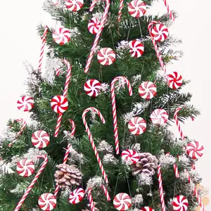 50 adet 35mm noel baston şeker lolipop girdap nane dekor DIY el sanatları süsler akrilik yılbaşı ağacı asılı süslemeleri
