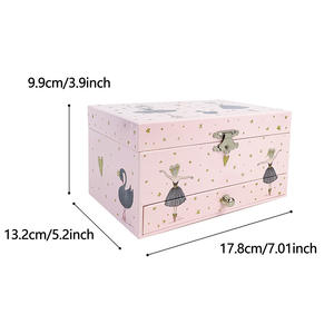 Boîte à musique en bois personnalisée Yiyu avec manivelle, <span class=keywords><strong>ballerine</strong></span> rotative, son de 60 secondes, écologique, luxe rose, Saint-Valentin - Product Image 2