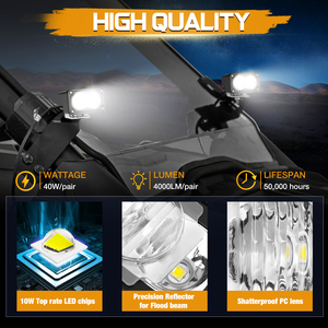 Feux de route 40W Bbaja Designs, étanches, petits feux LED pour accessoires de moto électrique Talaria <span class=keywords><strong>X3</strong></span> Pro E Dirt Bike - Product Image 5