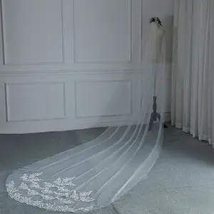 도매 헤어 액세서리 새로운 긴 Tulle 부드러운 웨딩 베일 신부 Tulle 긴 신부