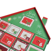 Boîte de calendrier de l'avent personnalisée en forme de maison, boîte cadeau de Noël à tiroirs pour bonbons, chocolats, cosmétiques, compte à rebours