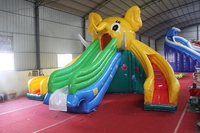 WINSUN Toboggan aquatique gonflable géant pour enfants en forme d'éléphant, 8x9m, capacité 100-500kg, en vinyle, pour usage extérieur, scolaire ou domestique