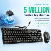 ASTA 104 Keys USB Wired Keyboard dan Mouse Set Kantor Plug Play Mouse Komputer Paket Logo Bahasa Kustom Grosir