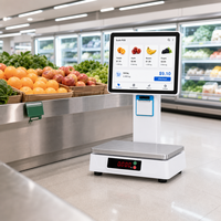 Caisse enregistreuse, terminal de point de vente, système tout-en-un, Android, écran unique 14,1 pouces tactile, Intel I5 1366x768, balance intégrée