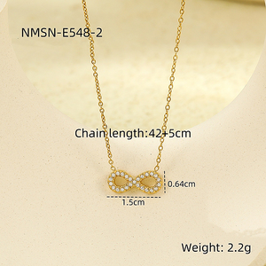 Collier pendentif en forme <span class=keywords><strong>de</strong></span> cœur infini avec lettre 8 en zircon plaqué or 18 carats en acier inoxydable imperméable à <span class=keywords><strong>l</strong></span>'eau pour cadeau - Product Image 3