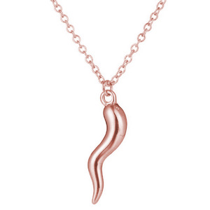 <strong>Gold</strong> Plated Lucky Italian Corner <strong>Cornicello</strong> Pendant Protector Jewelry Chili Pepper Shape <strong>Necklace</strong> - Product Image 6