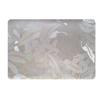 Set de table rectangulaire arrondi en PVC RNPT, effet coquille argentée, finition réfléchissante, résistant à l'huile, pour la salle à manger au quotidien