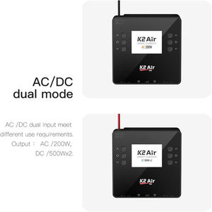เครื่องชาร์จแบตเตอรี่ K2 Air Lipo, เครื่องชาร์จอัจฉริยะ2-6S AC 200W DC 20A 500Wx2ช่องคู่สำหรับชาร์จแบตเตอรี่ RC - Product Image 4
