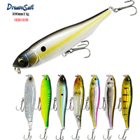 Umpan Pancing Pencil 100mm 13g dengan Lapisan Laser, Mata 3D Bionik, Umpan Keras Topwater untuk Air Asin dan Air Tawar, OEM