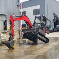 Excavator Crawler Fullwin 4000kg Mesin Kubota 11.8kW Kabin 0.025m3 Bucket Kedalaman Penggalian 2200mm Konstruksi Pemindahan Tanah