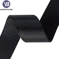 Sangle de sac à dos sécurisée en polyester noir aspect nylon, motif chevrons USA, style sécurité, sangle en nylon noir