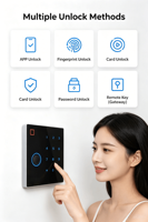 Clavier de contrôle d'accès intelligent TTLock BT, lecteur biométrique d'empreintes digitales, lecteur de carte RFID, contrôleur d'accès de porte par mot de passe tactile