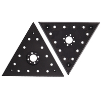 Plaque de support triangulaire noire de 285 mm avec fixation auto-agrippante pour ponçage, support de ponçage en PU, tampon de ponçage sous vide pour polissage et meulage de plaques de plâtre