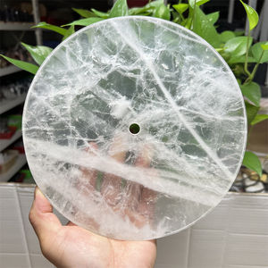 Losas redondas de cristal de cuarzo transparente natural personalizadas al por mayor para Decoración - Product Image 3