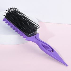 Cepillo para Peinar el Cabello Desmontable, Fácil de Limpiar, con Logotipo Personalizado, 9 Filas, Desenreda el Cabello, Cepillo para Cabello <span class=keywords><strong>Rizado</strong></span>, Tipo <span class=keywords><strong>Denman</strong></span> - Product Image 1