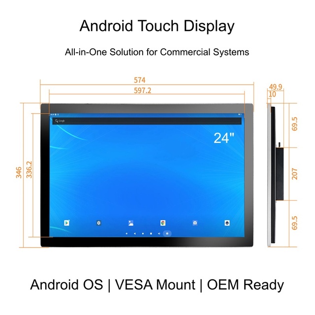 New Android/Linux VESA Wall Mount USB IPS 1080p Capacitive Touch Monitor 10-32 Inch for Kiosk POS Industrial Use