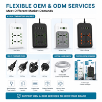 Stop Kontak Universal Multifungsi 4U+1PD(2A) Kabel Ekstensi 4 Outlet 2M Kabel Dapat Disesuaikan Hub Daya Bengkel