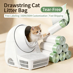 Sacs à <span class=keywords><strong>litière</strong></span> pour chat robustes et étanches, sacs épais à cordon pour l'élimination des déchets d'animaux, pour <span class=keywords><strong>litière</strong></span> <span class=keywords><strong>autonettoyante</strong></span>, en vrac - Product Image 1
