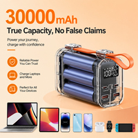 Batterie externe 30000mAh 100W PD avec double port USB-C et double port USB-A pour ordinateur portable, téléphone et tablette