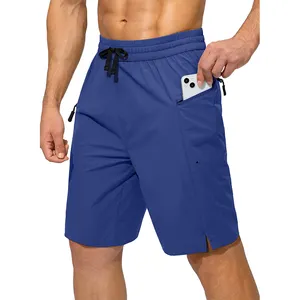 Vendita calda pantaloncini da ginnastica da uomo pantaloncini sportivi da palestra e Fitness pantaloncini sportivi in vita elastica solidi.