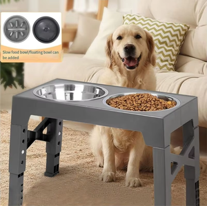 Ciotole per <span class=keywords><strong>animali</strong></span> domestici regolabili in acciaio inossidabile adorabili alimentatori portatili per gatti per cani sostituibili più lenti alimentatore galleggiante ciotola per acqua con supporto rialzato - Product Image 6