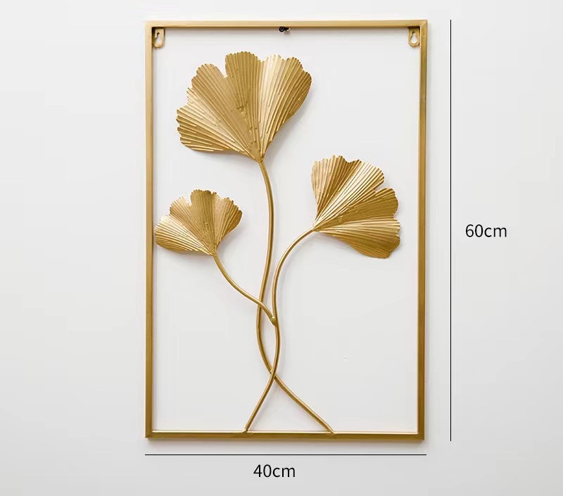 7-Decoración de pared de hojas de Ginkgo dorado
