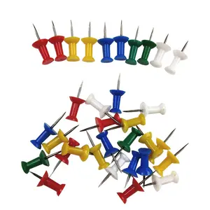 Wholesale High quality Colorful School Decorative Plastic Head Map Thumb Tack Steel Drawing Push Office Pins