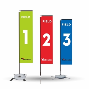 Custom Printed Rectangular Teardrop Flying Beach Flags Promotional Outdoor Advertising Feather Banners for Field Identification