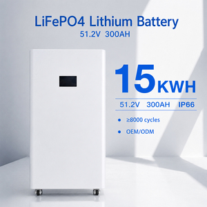 Batterie au lithium LiFePO4 48V 300Ah avec écran tactile et indicateur de niveau, 15kWh, 51.2V 100Ah 200Ah 300Ah, pour stockage d'énergie domestique, sur pied - Product Image 1