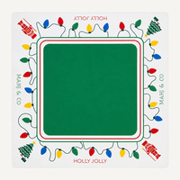 Tapis de Mahjong américain antidérapant en néoprène, motif Holly Jolly Christmas London, 33,5 pouces, silencieux, pour soirées de jeu en club NMJL
