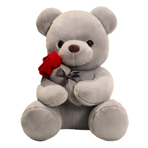Orsacchiotto di Peluche <span class=keywords><strong>con</strong></span> Rosa, Personalizzabile per Regali di <span class=keywords><strong>Compleanno</strong></span>, Morbido Giocattolo per Bambini - Product Image 3