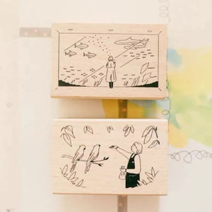 Изготовитель на заказ, изысканные, несколько стилей, персонализированные деревянные чернила, набор штампов с резиновой ручкой - Product Image 2