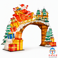 Lanterne en soie LED Père Noël pour décoration extérieure |   Décoration de Noël géante illuminée pour festival