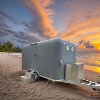 Remorque alimentaire mobile 4 roues en acier inoxydable populaire 2024 pour camping extérieur et cuisine mobile de snacks