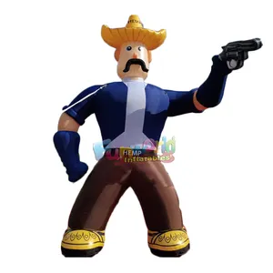 Custom western props inflatable cartoon cowboy character inflatable cowboy model for advertising