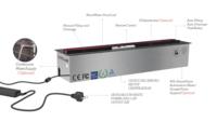 Cheminée électrique portable autoportante avec flamme LED, télécommande, décorative en acier inoxydable, effet vapeur d'eau 3D pour intérieur AU