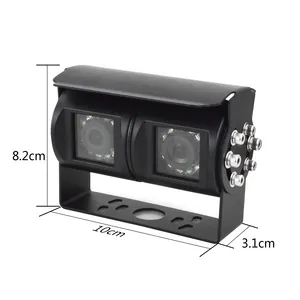 12V 4PIN Aviation 1080P HD Heavy Duty Double Twin Dual Lens Camera Car Backup Rear View Camera For Truck Trailer Bus Excavator