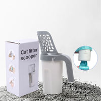 Accessoires de nettoyage pour animaux de compagnie : pelle à litière intégrée portable pour chat et chien