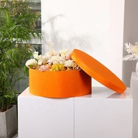 Boîte à fleurs rectangulaire en carton gris recouvert de velours avec estampage à chaud dorée personnalisée, emballage de roses, boîte cadeau recyclable pour