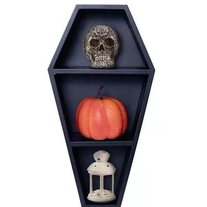 Wooden Gothic Style Storage Rack 3 Floors Halloween <b>Decoration</b> Desktop Indoor Shelf Pumpkin Shape - Product Image 5