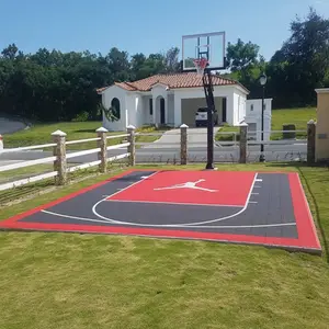 20x20 pieds bricolage extérieur maison jeu cour arrière-cour terrain de basket surface de sol pour terrain de sport modulaire carreaux de verrouillage