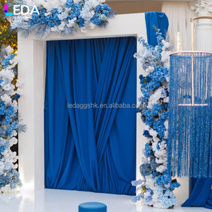 ฉากหลังงานแต่งงาน LEDA ตกแต่งงานอีเว้นท์ โครงประตูโค้ง PVC สีขาวทรงสี่เหลี่ยมทันสมัย ประดับด้วยดอกไม้สีฟ้า - Product Image 4