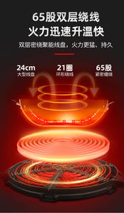 Cuisinière à induction multi-têtes de table commerciale à 4 brûleurs, haute puissance, cuisinière intelligente pour pot en terre cuite pour restaurant - Product Image 4