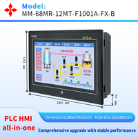 HMI PLC tout-en-un de 10 pouces, analogique intégré 4AD 2DA 0-10V et compteur haute vitesse, contrôle 2 axes et 4 températures, DC24V