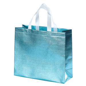 Wholesale Promotional Fashion Recycled <b>Glitter</b> Holographic Laser Iridescent Silver Gift Shopping <b>Bag</b> Tote Non-woven <b>Bag</b> - Product Image 5