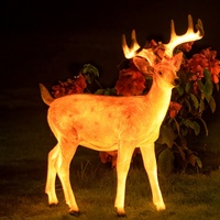 Vente en gros de décorations lumineuses LED 3D en FRP IP65 pour l'extérieur, la rue, le jardin, les fêtes, motifs animaux, rennes lumineux, blanc chaud, AC