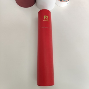 Emballage de tube de papier rouge de cylindre de tube de carton de papier mat biodégradable de haute qualité avec le logo d'or - Product Image 3