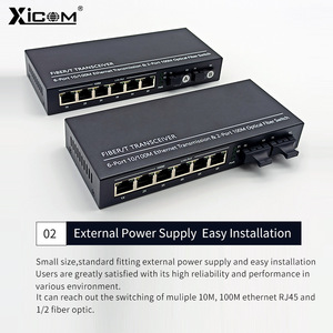 Convertidor de Medios de Fibra Óptica XICOM, 100 Mbps, 2 Fibras, 6 Puertos RJ45, Switch, Transmisión Ethernet - Product Image 5
