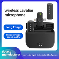 Annulation du bruit Enregistrement longue distance Clip de collier à revers sans fil sur microphone 2.4ghz 2024 mini Microphone Lavalier sans fil